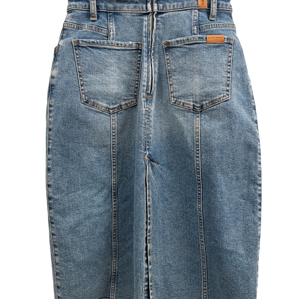 7 For All Mankind Denim Blue Midi Dress - Picture 3 of 12